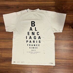 AUTHENTIC Balenciaga Oversized Distressed Design T-Shirt White Size M/2